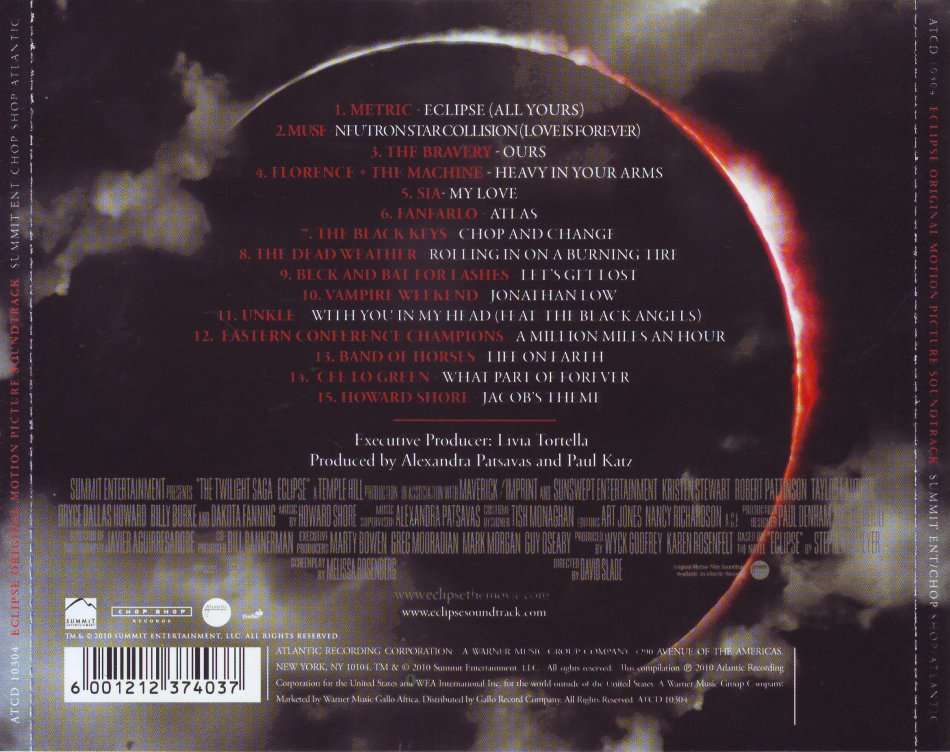 The Twilight Saga Eclipse Soundtrack Songs